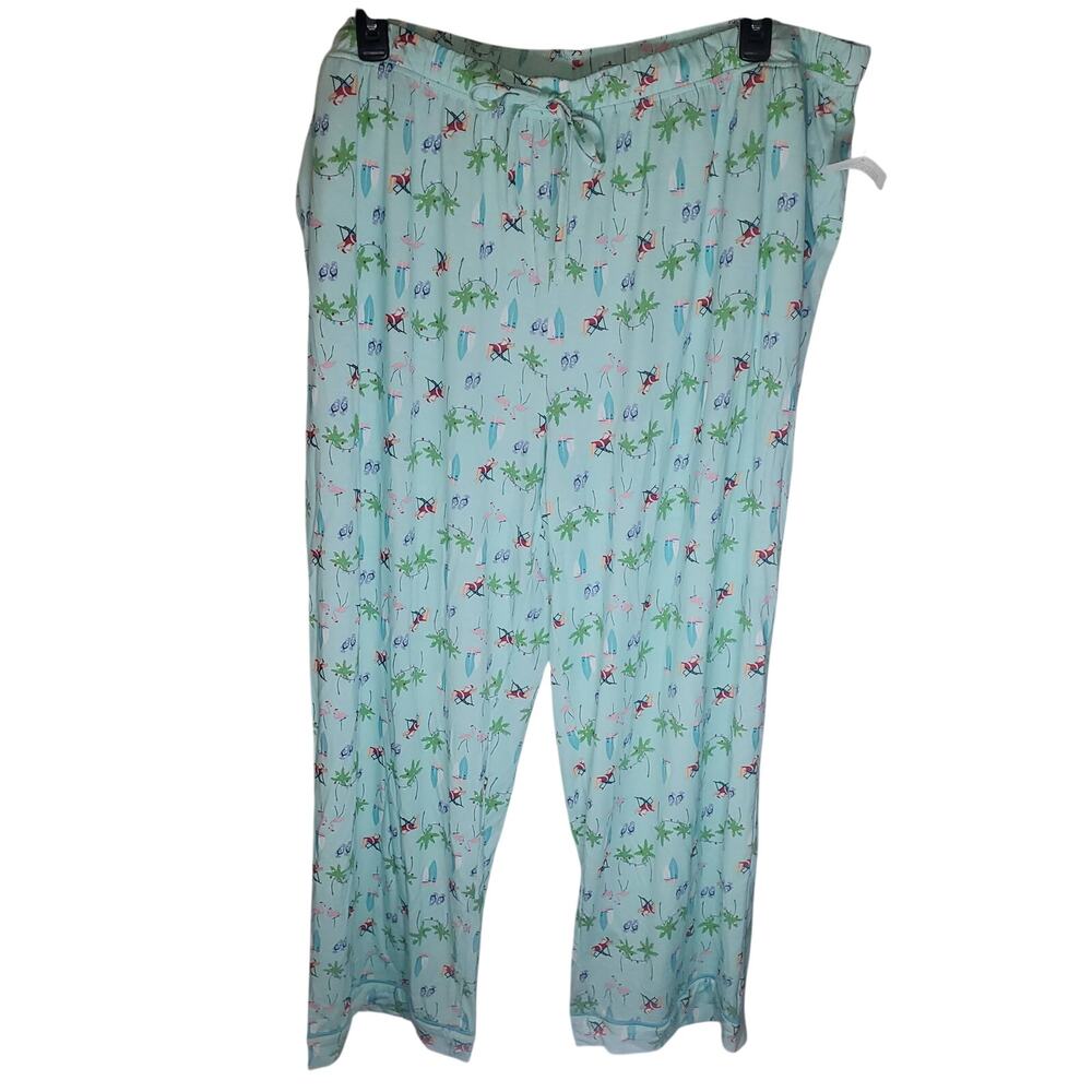 Coral Bay Cooling Sleepwear Santa Tropical Christmas Pajama Pants 3X NWT